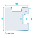 Concrete corner fence post