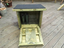 Wooden welly box open