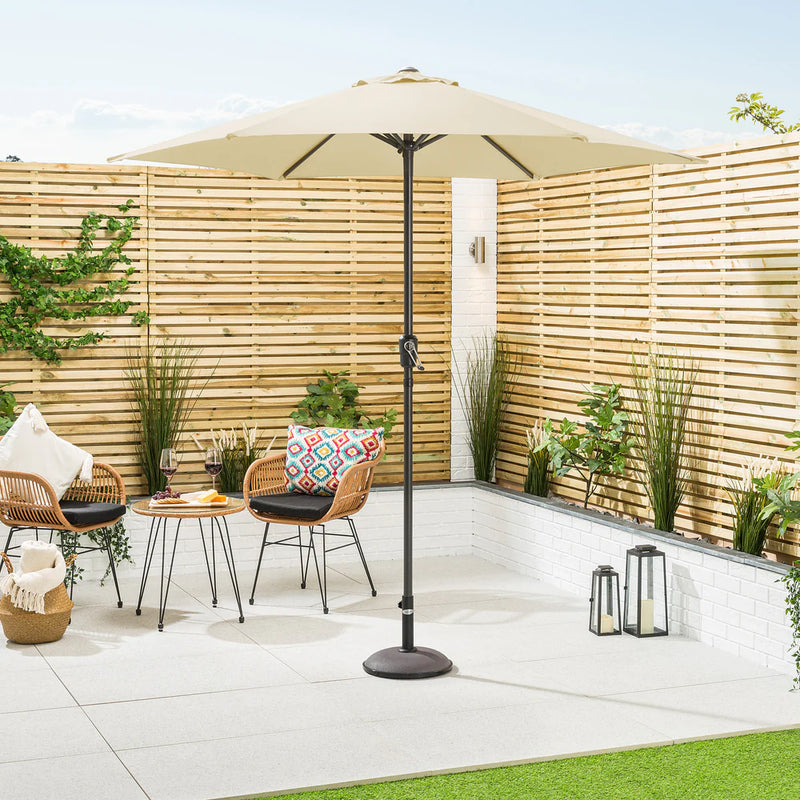 2.4m Round Aluminium Wind Up Garden Parasol umbrella - Available in four different colours.