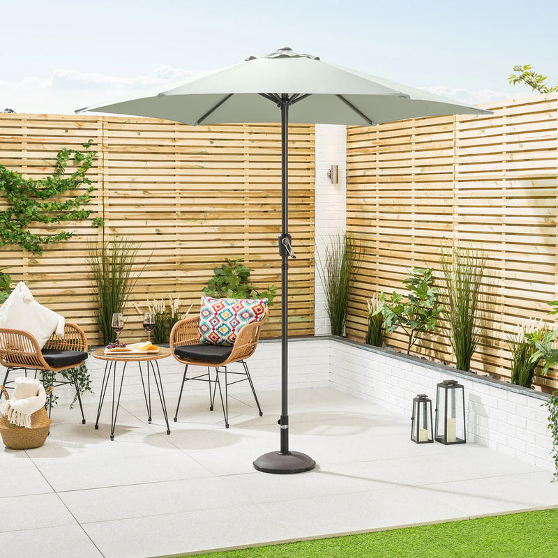 2.4m Round Aluminium Wind Up Garden Parasol umbrella - Available in four different colours.