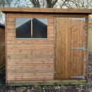Wooden pent shed