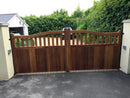 Sweeping hardwood entrance gate