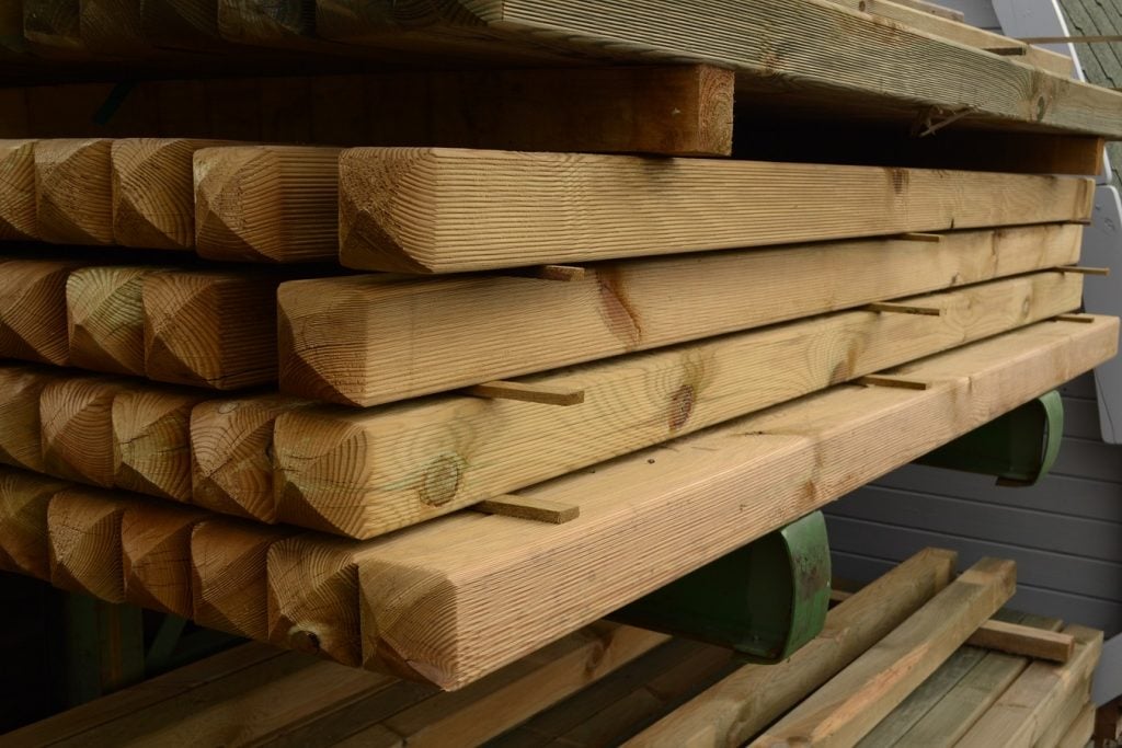 Ral Timber Posts Green Ribbed Round Topped Timber Posts | Somerlap Somerset