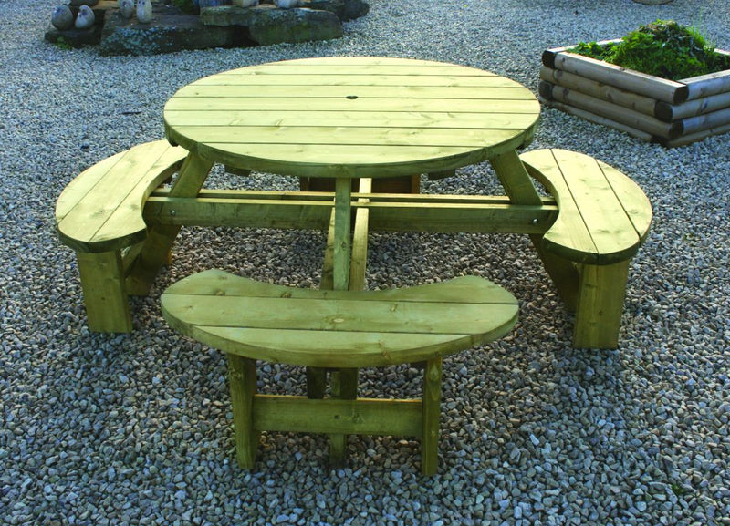 Premium Softwood Round Garden Picnic Table