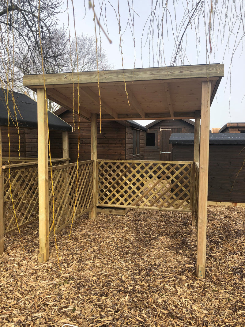 Softwood Garden 2m x 2m Shelter - Pent or Apex Roof